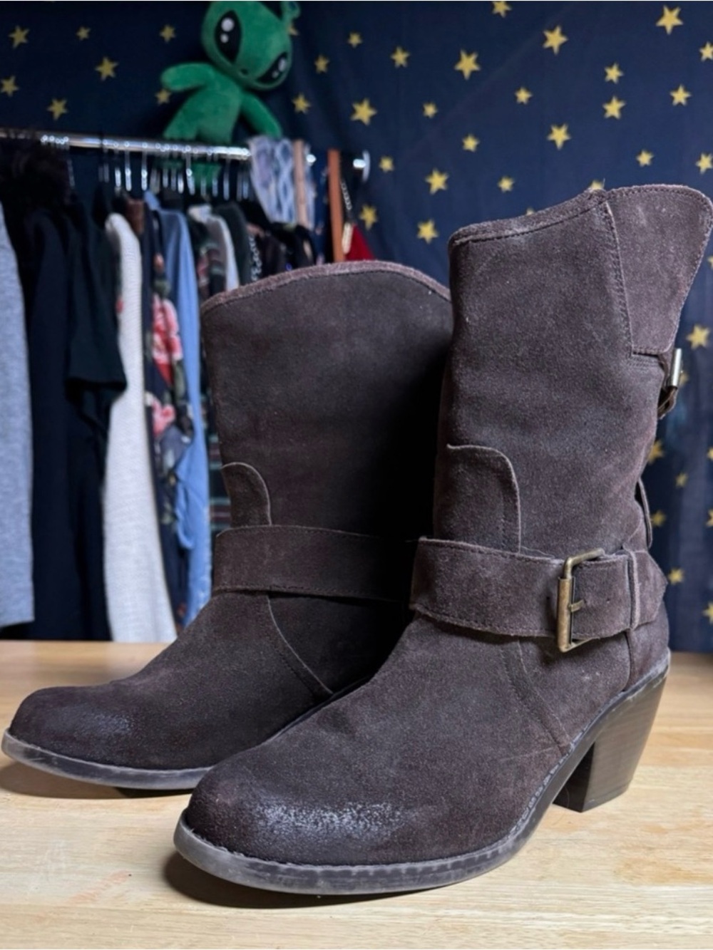 Brown Suede Heeled Boots